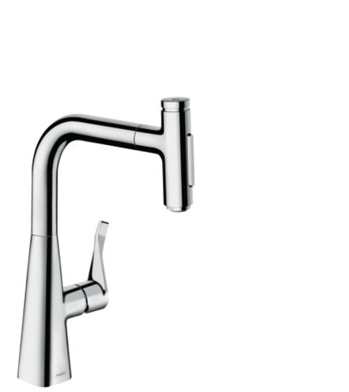 Hansgrohe-HG-Spueltischmischer-240-Metris-Select-M71-Ausziehbrause-2jet-chrom-73822000 gallery number 1